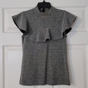 Banana Republic Black & White Ruffle Top